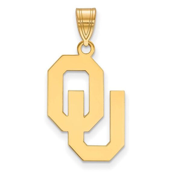 14k Gold Plated Silver U. of Oklahoma Large Pendant